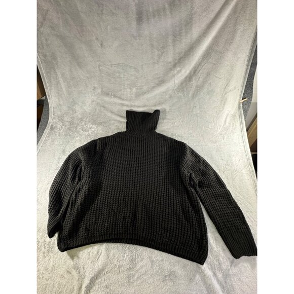 Falls Creek Sweater Women's 2X Chunky Knit Turtleneck Black Warm Winter Pullover - Picture 16 of 16